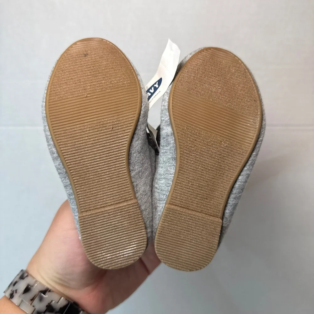 Old Navy Kids Heather Grey Jersey Ballet Flats with Bow Size 5 NEW